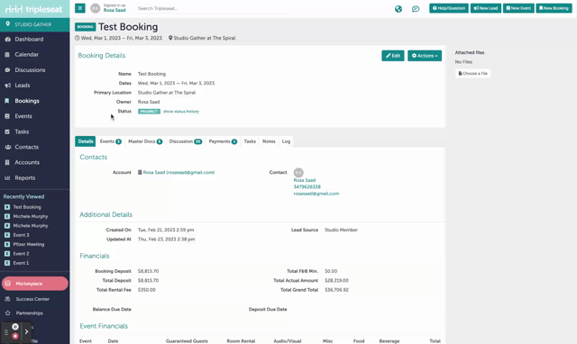 Bookings - Studio Gather - Tishman Speyer - Tripleseat