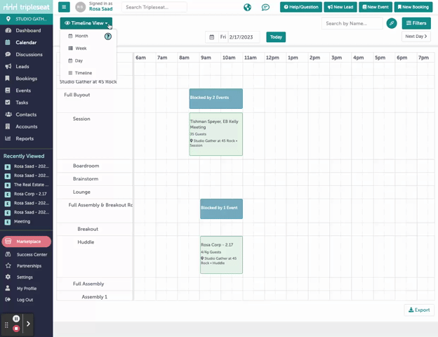 Calendar - Studio Gather - Tishman Speyer - Tripleseat