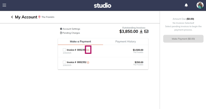 member view - click i icon