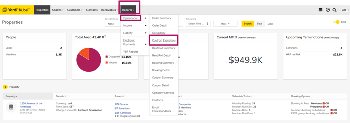 yardi - contract expiration report